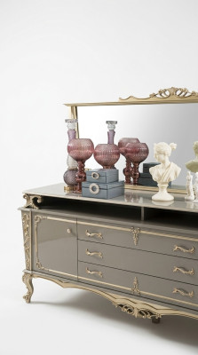 Kredens z Lustro Living Room Design Nowe meble konsola Kredens Drewno
