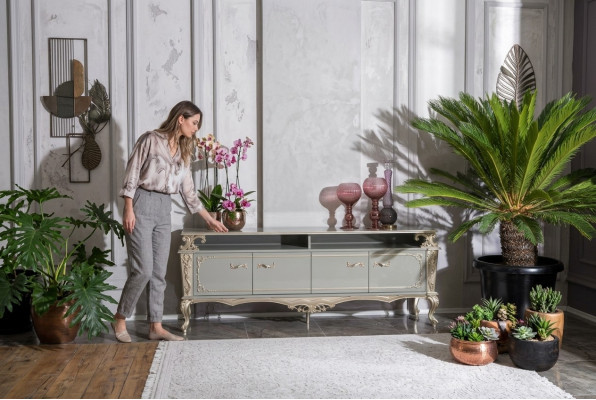 Kredens Luksusowy Półka Drewno Kredens Szafki Do Salonu Design