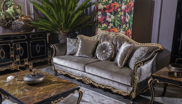 Klasyczna Luksusowa Sofa 3 miejsce do siedzenia Siedziba Material Design Couch Style Włókienniczy