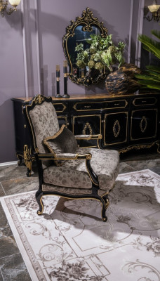 Fotel Podkładka Designer Włókienniczy 1 miejsce siedzące Podkładka jednomiejscowa Meble Baroque
