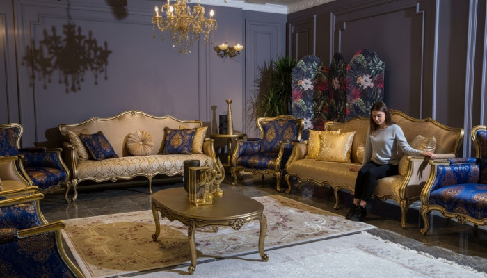 Klasyczny Zestaw sofowy 3+3+1+1 miejsce do siedzenia Luksusowy Ustaw Sofa Fotel Zestaw 4szt