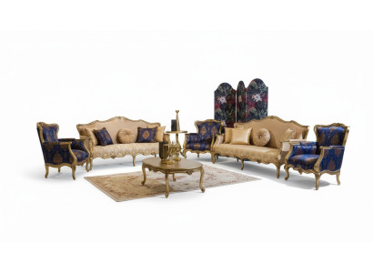 Klasyczny Zestaw sofowy 3+3+1+1 miejsce do siedzenia Luksusowy Ustaw Sofa Fotel Zestaw 4szt