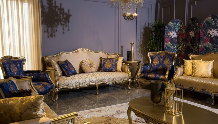 Sofa trzyosobowa miejsce do siedzenia Sofy Siedziba Material Design Couch Meble Style Włókienniczy