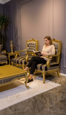 Fotel Meble Krzesła Art Deco Design Włókienniczy Pokój Dzienny Fotel Design Nowość