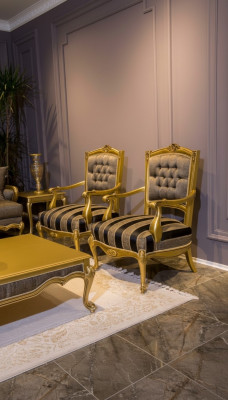 Fotel Meble Krzesła Art Deco Design Włókienniczy Pokój Dzienny Fotel Design Nowość