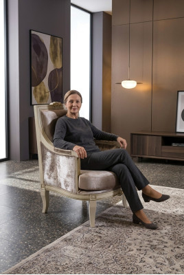Fotel Art Deco Relaks Materiał Lounge Włókienniczy miejsce siedzące Luksusowe Siedziba Poliester