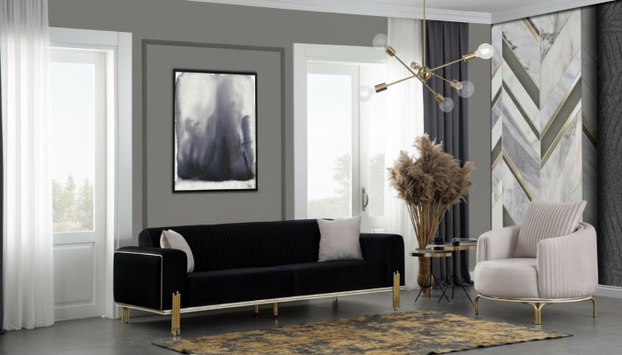 Luksusowy Zestaw Ustaw Zestaw sofowy 331 Siedziba Sofa Sofy Fotel Materiał 3szt. Zestawy Nowe