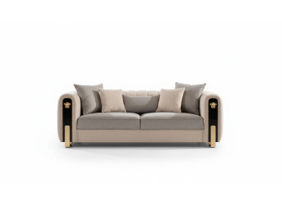 Luksusowa tapicerowana sofa 3-osobowa w kolorze beżowym o nowoczesnym stylu