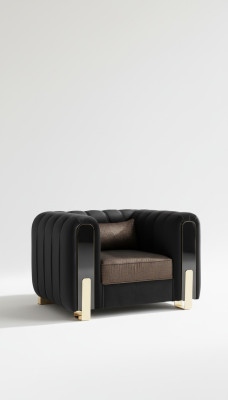 Medusa Fotel Luksusowa Sofa Jednoosobowa Włókienniczy Podkładka Meble Kanapy Czarny Materiał