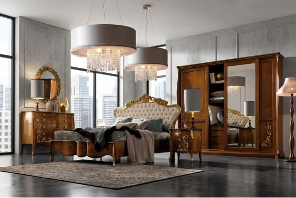 Sypialnia Zestaw Hotel Design Sypialnia Luksusowe Łóżko Stolik nocny Kredens 6-częściowy
