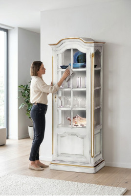 Kredens Solidne drewno kredens Biały salon Kredens jadalnia prezentuje meble
