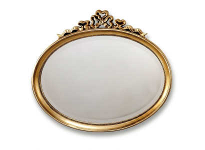 Lustro Classic Drewno Owalny połysk ścienny Lustro Design Gold Living Room Nowość
