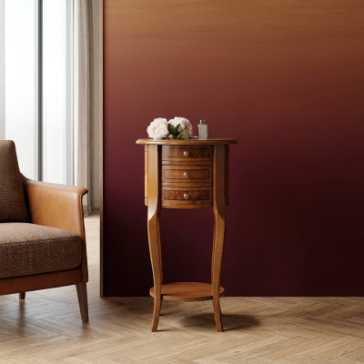 Stolik stolik kawowy Oval Kredens stoły konsola Design Drewno Tabela New