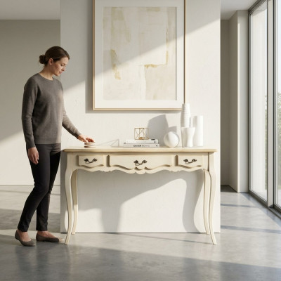 Stół konsolowy Design Drewno Tabela konsola Kredens Luksusowe konsole stołowe