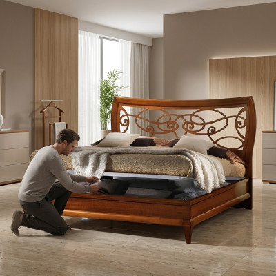Łóżko Luxury Sypialnia Podwójne łóżko Drewno Podkładka łóżka Double Bed Frame Modern
