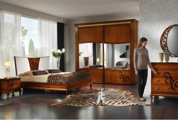 Łóżko Podwójne Łóżko Nowoczesne Rama łóżka Rama łóżka Drewno Hotel Design Nowość