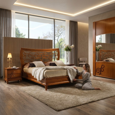 Łóżko Podkładka Luxury Design łóżko Podwójne łóżko Hotelowe Rama łóżka Double Drewno Meble