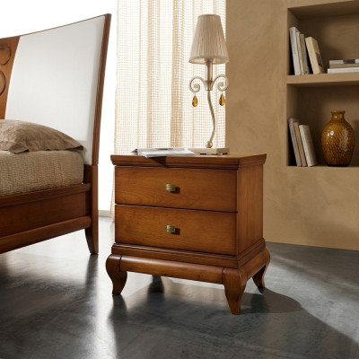Stolik nocny 2 szuflady Szafka nocna Stolik Kredens konsola Drewno design