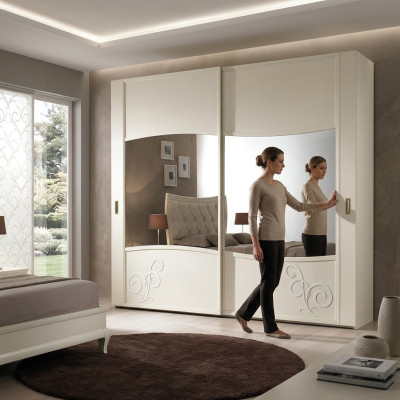 Luksusowa Szafa z drzwiami przesuwnymi Sypialnia Szafa Szafki Drewno Design