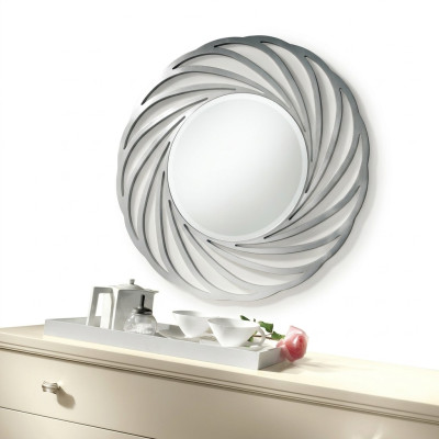 Lustro wiszące Lustro Drewno Modern połysk ścienne Meble Mirror Design 90x90 Nowość