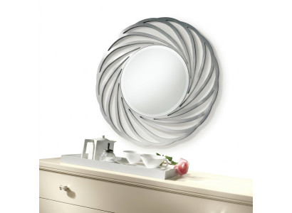 Lustro wiszące Lustro Drewno Modern połysk ścienne Meble Mirror Design 90x90 Nowość