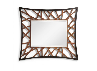 Lustro wiszące Lustro Drewno Modern połysk ścienne Meble Mirror Design 111x89 Nowość