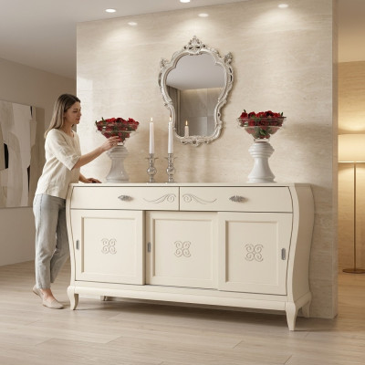 Kredens Szafa Luxury Komody Szafa Półka konsola Meble Drewniana Szafka Włochy Nowy