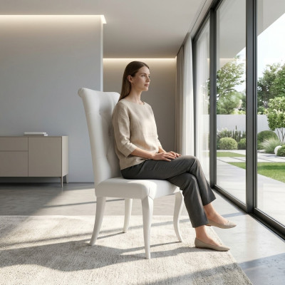 Krzesło do jadalni Krzesło jadalnia Modern Krzesła Drewno Design Ess Biały Siedziba Fotel