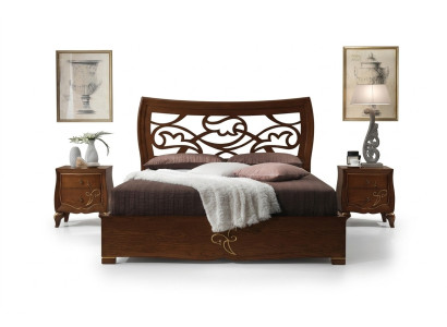 Podwójne łóżko Rama łóżka Łóżko Drewno Double Sypialnia Brown Modern 160x200
