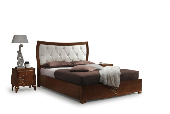 Sypialnia Łóżko Stolik nocny Grupa Drewno Double Design Ustaw Zestaw 3szt