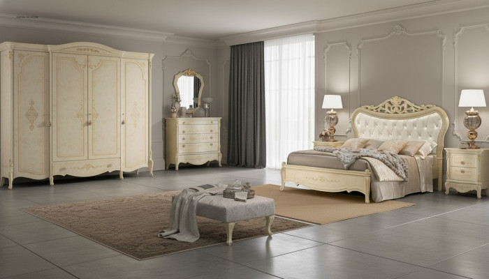 Chesterfield Łóżko Luksusowe łóżka tapicerowane Podwójne łóżko Classic Drewno Hotel