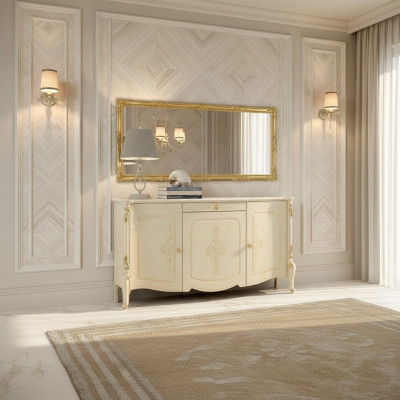 Kredens Lustro Kredens Komoda Drewno Design Meble Style Kredens Zestaw 2szt.