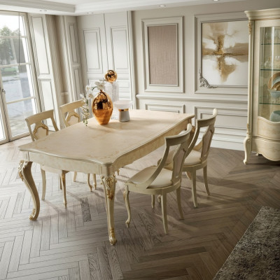 Stół obiadowy Rozkładany Klasyczny Design Tabela Włoskie Meble stoły Drewno Dining