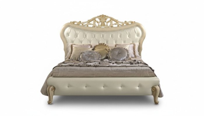 Chesterfield Łóżko Podkładka Design Luxury Double Hotel łóżko Włoskie Drewno Nowe