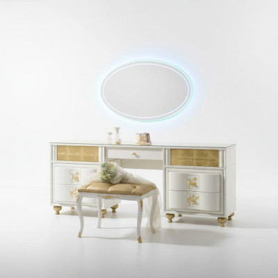 Luksusowy zestaw konsoli Toaletka Lustro XXL Kredens Sypialnia Modern Complete