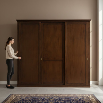 Szafa Szafa Prawdziwe drewno Masywna Sypialnia Meble Włochy Szafka drewniana