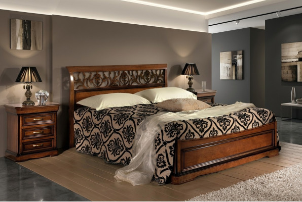 Łóżko Meble Podwójne łóżko Natural Wood Sypialnia Meble Design bed Meble Włochy