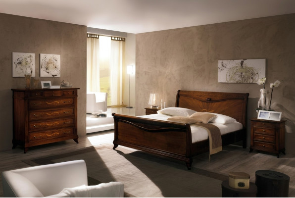 Łóżko Classic Luxury Chesterfield Skóra Sypialnia Hotel Antyk Style bed
