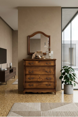 Kredens Kredens Szafa Drewno Komody Meble Włoskie Solidny Lustro 2-częściowy