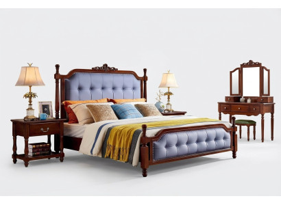 Łóżko Luxury Sypialnia Podwójne łóżko Drewno Podkładka rama łóżka Chesterfield