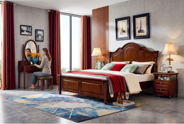 Łóżko Design Luxury Meble 2x Szafki nocne 3-częściowe. Zestaw Sypialni