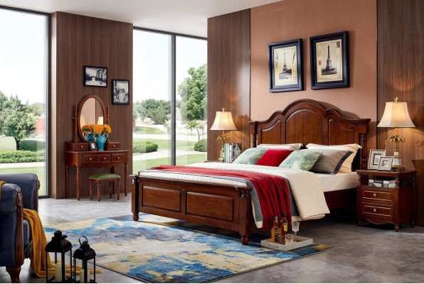 Łóżko Design Luxury Meble 2x Szafki nocne 3-częściowe. Zestaw Sypialni