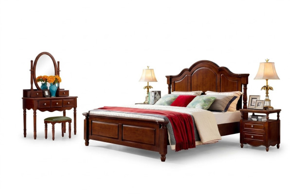 Łóżko Design Luxury Meble 2x Szafki nocne 3-częściowe. Zestaw Sypialni