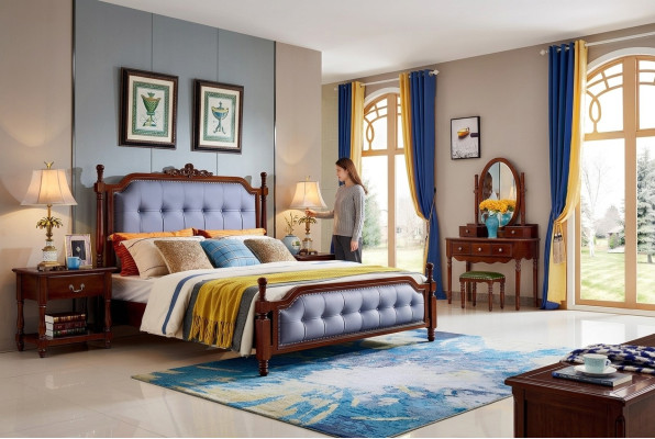 Design Sypialnia komplet Łóżko Szafki nocne Toaletka 5 sztuk