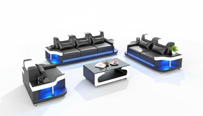 Zestaw sofowy 3+2+1 miejsce do siedzenia Zestaw Design Sofa Podkładka Kanapy Zestaw do salonu Skóra