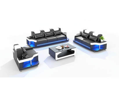 Zestaw sofowy 3+2+1 miejsce do siedzenia Zestaw Design Sofa Podkładka Kanapy Zestaw do salonu Skóra