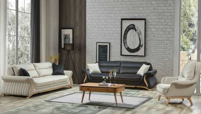 Design Zestaw sofowy Podkładka Sofa Fotel Zestaw Ustawić 3+3+1 3 szt. ustawić