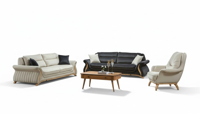 Design Zestaw sofowy Podkładka Sofa Fotel Zestaw Ustawić 3+3+1 3 szt. ustawić