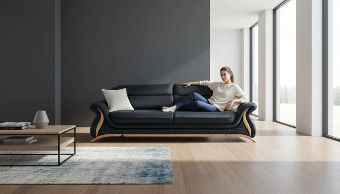 Sofa Kanapa Podkładka 3 miejsce siedzenia sztuczna skóra Sofy Kanapy Siedziba Obcios Design