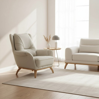Fotel Podkładka miejsce siedzące Design Couch Fotel Relaks sztuczna skóra Lounge Living Room